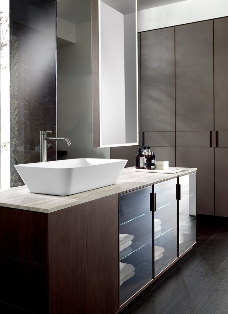 Casabath Italian bathroom vanity island with sit on top sink storage bespoke design & fitting Dublin Ireland