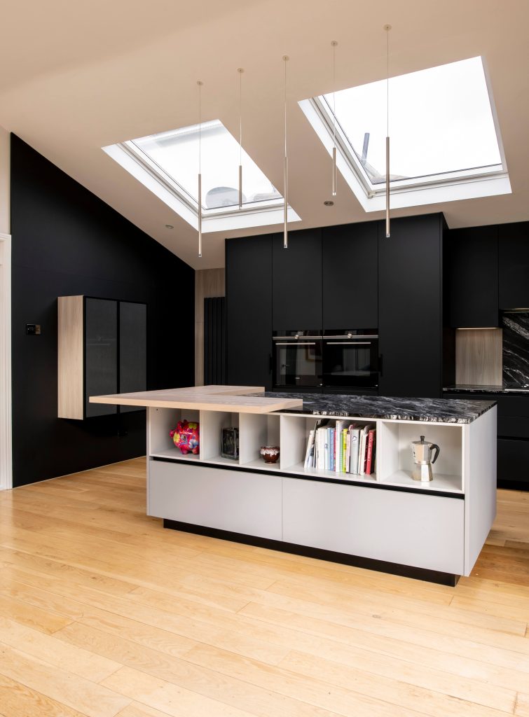 Black contemporary kitchen design Clontarf Dublin Ireland