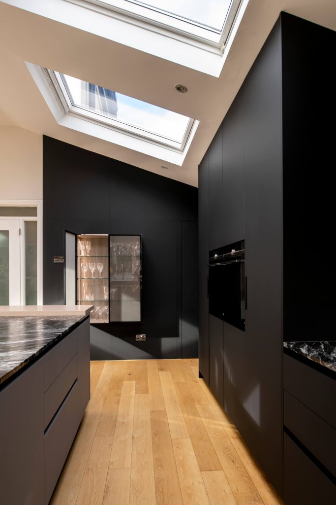 Bespoke Built in fitted contemporary luxury modern Black kitchen design Clontarf Dublin Ireland