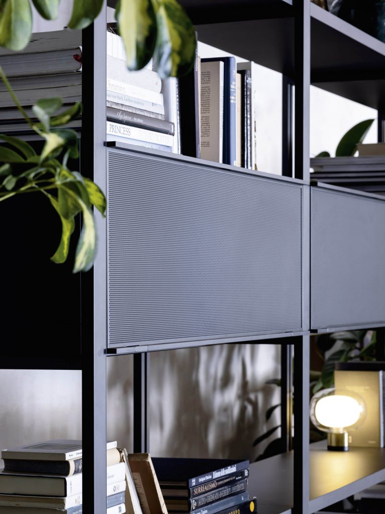 Metal frame bookcase room divider systems made to order fitted design Dublin Ireland