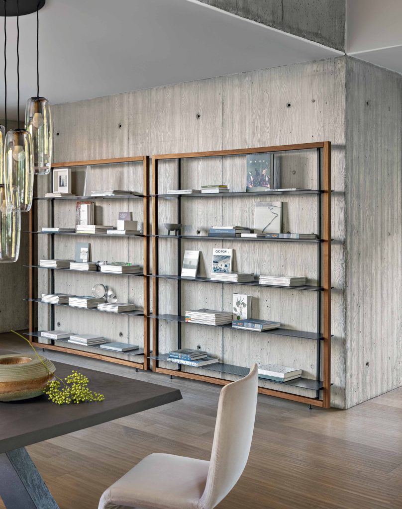 Bonaldo Alix Bookcase system metal and wood combination modernist design fitted furniture Dublin Ireland