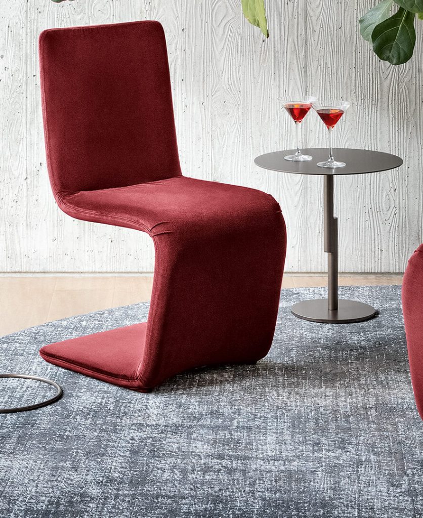 velvet cantilevered dining chair modern Italian design Dublin Ireland