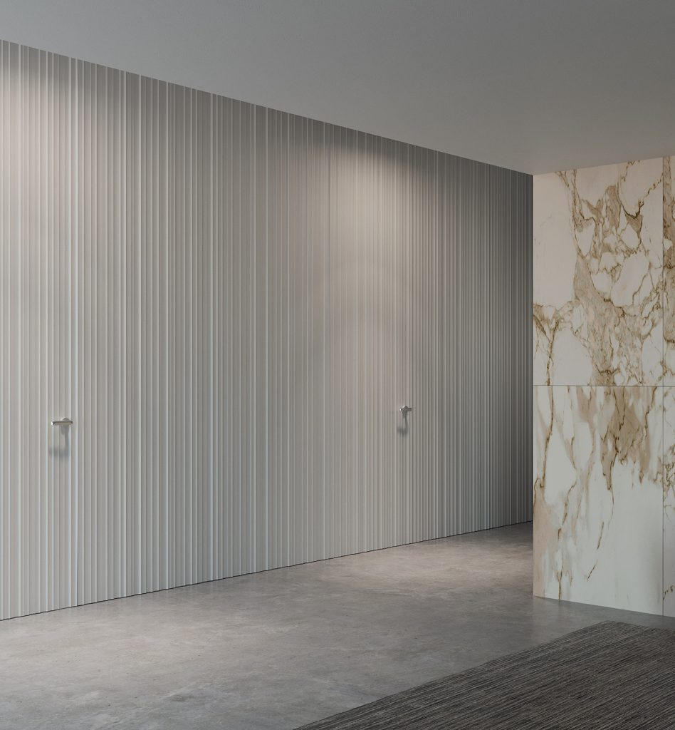 Wave style wall panels bespoke lacquered Italian design Dublin Ireland