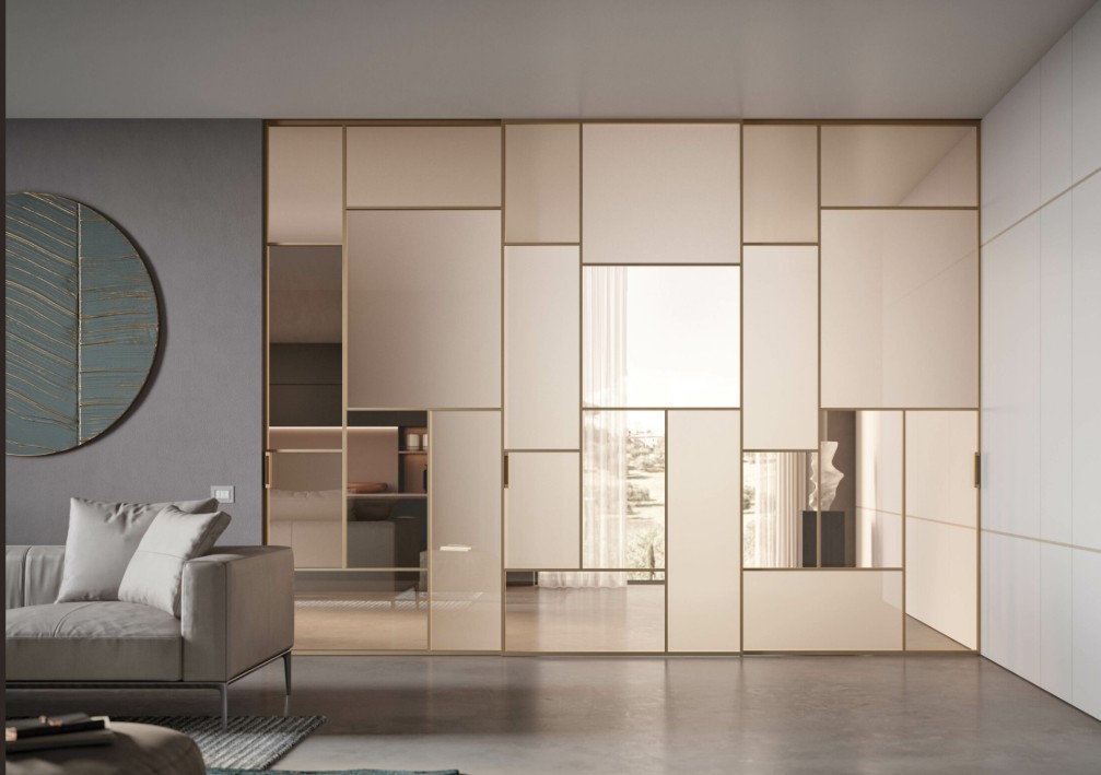 Res italia Selene custom made sliding crittal style glass doors. Italian design Ireland