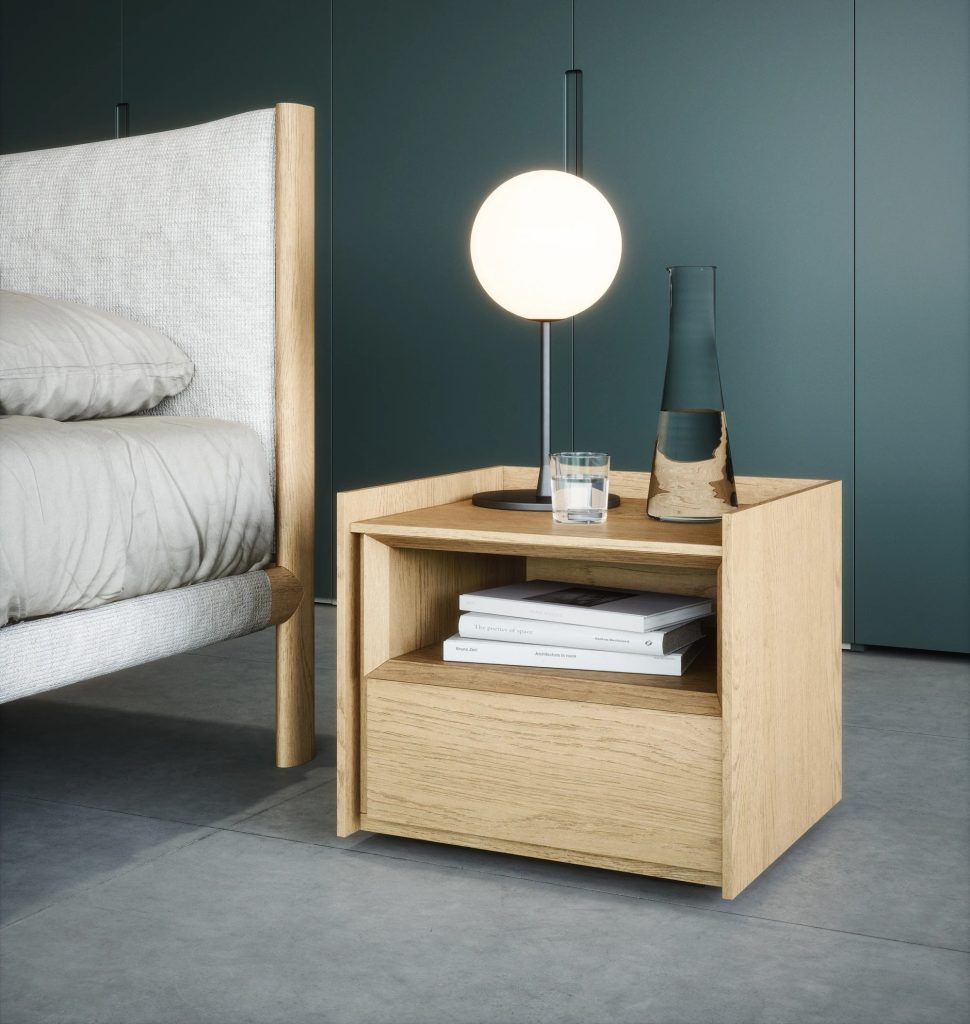Sly Bedside unit locker light oak