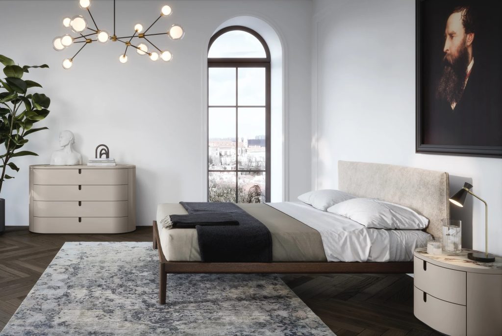 Vesta curved bedroom storage furniture