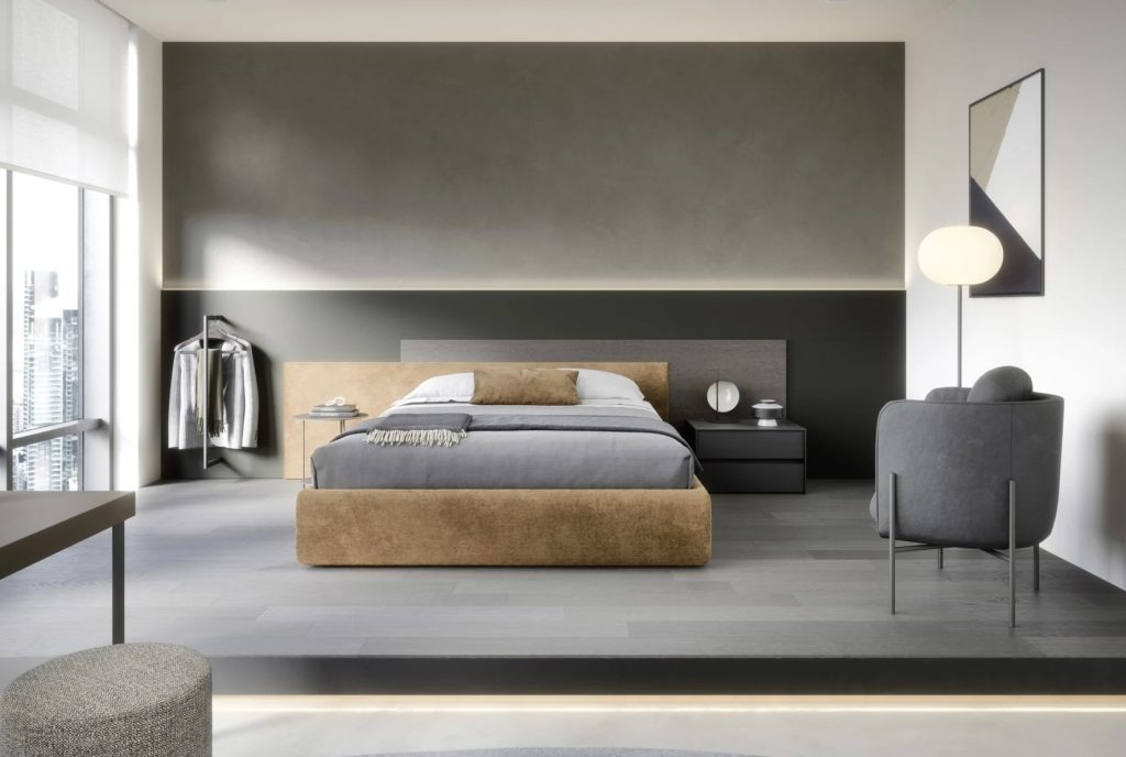 Time upholstered bed and headboard system