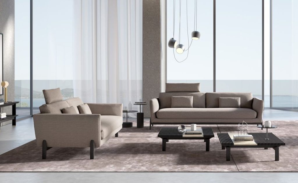 Vibieffe living room furniture. Cool sofas with headrests, armchairs and luxury modern upholstery furniture design in Dublin. LOMI are the best furniture store in North Dublin selling modern contemporary design.