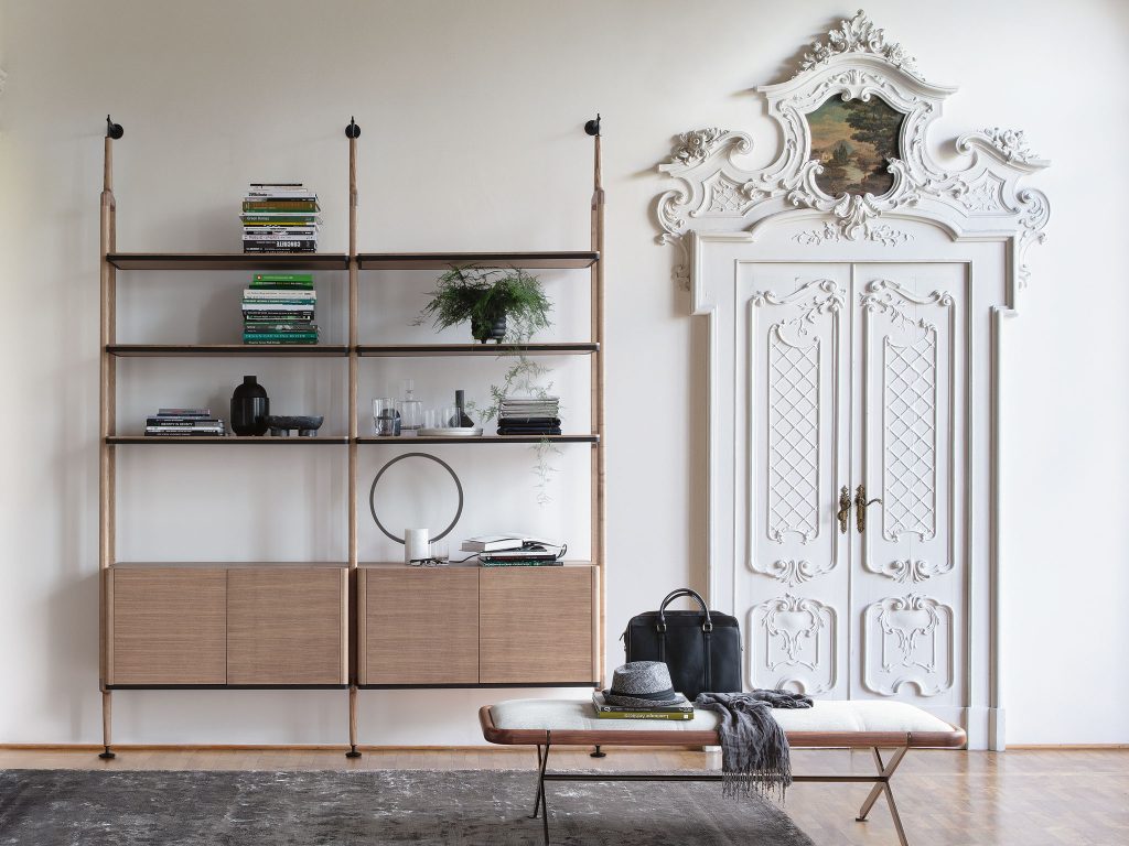 Porada living room furniture. Cool feature bookcases, TV units and luxury modern furniture design in Dublin. LOMI are the best furniture store in North Dublin selling modern contemporary design.