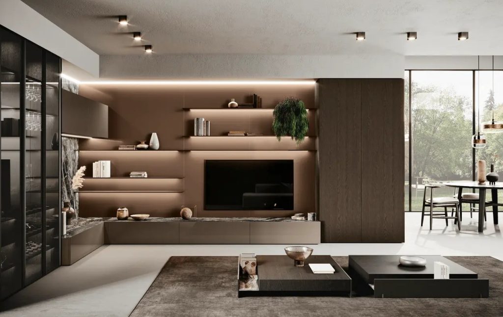 Binova Bluna living furniture. Cool feature wall furniture design in Dublin. LOMI is the best furniture store in Dublin selling modern contemporary design.