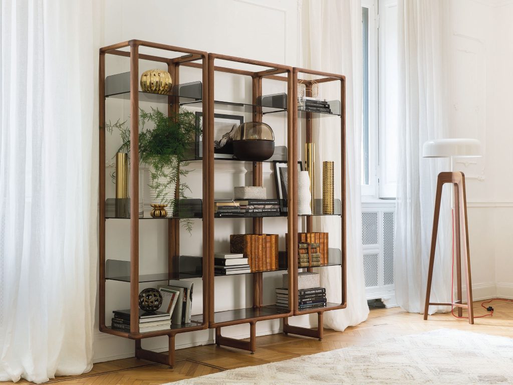 Porada living room furniture. Cool feature bookcases, TV units and luxury modern furniture design in Dublin. LOMI are the best furniture store in North Dublin selling modern contemporary design.